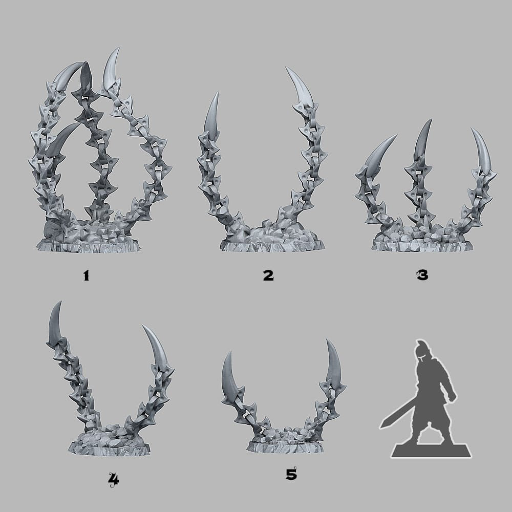 3D Printed Fantastic Plants and Rocks Hell Chain Claws 28mm - 32mm D&D Wargaming