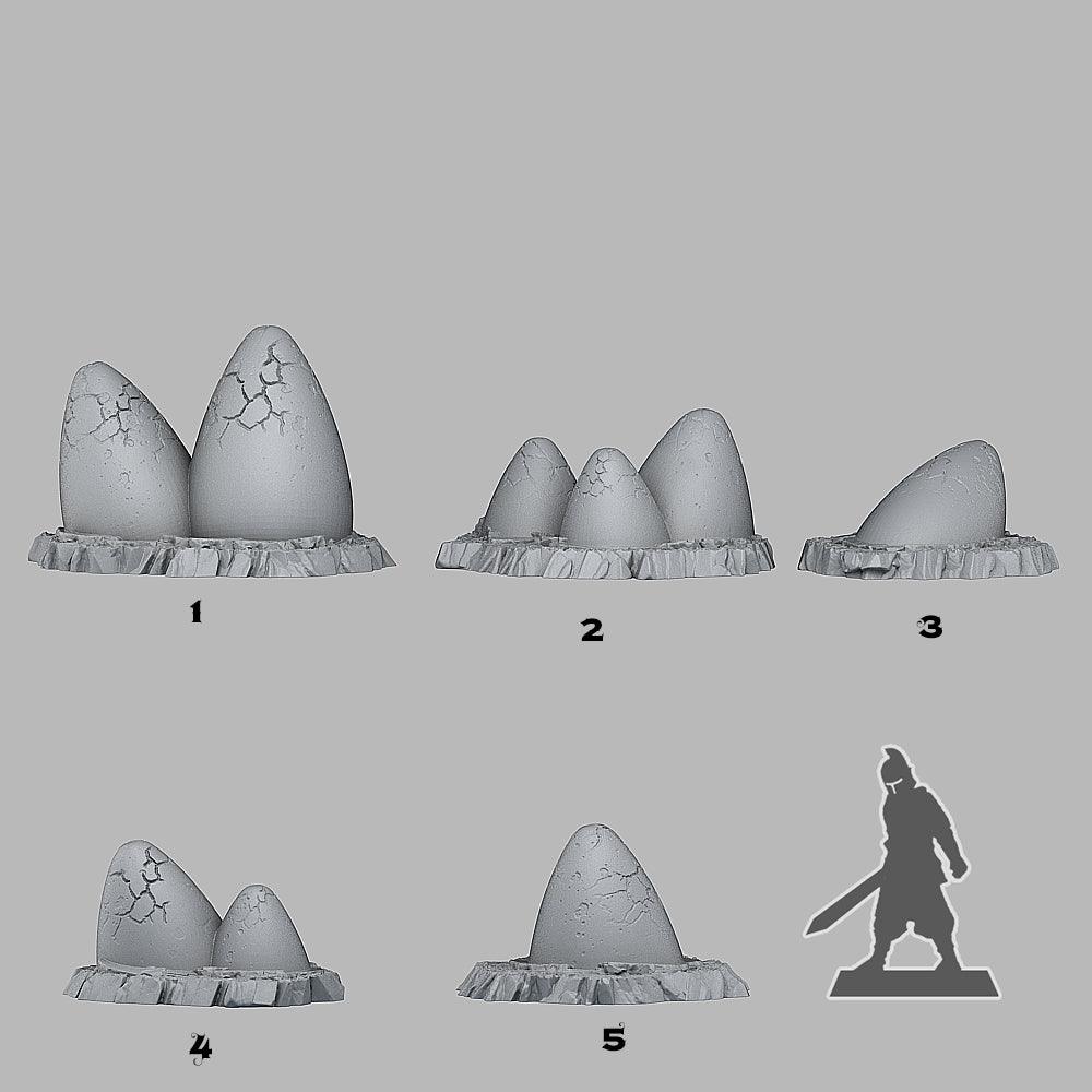 3D Printed Fantastic Plants and Rocks MAGICAL EGGS 28mm - 32mm D&D Wargaming