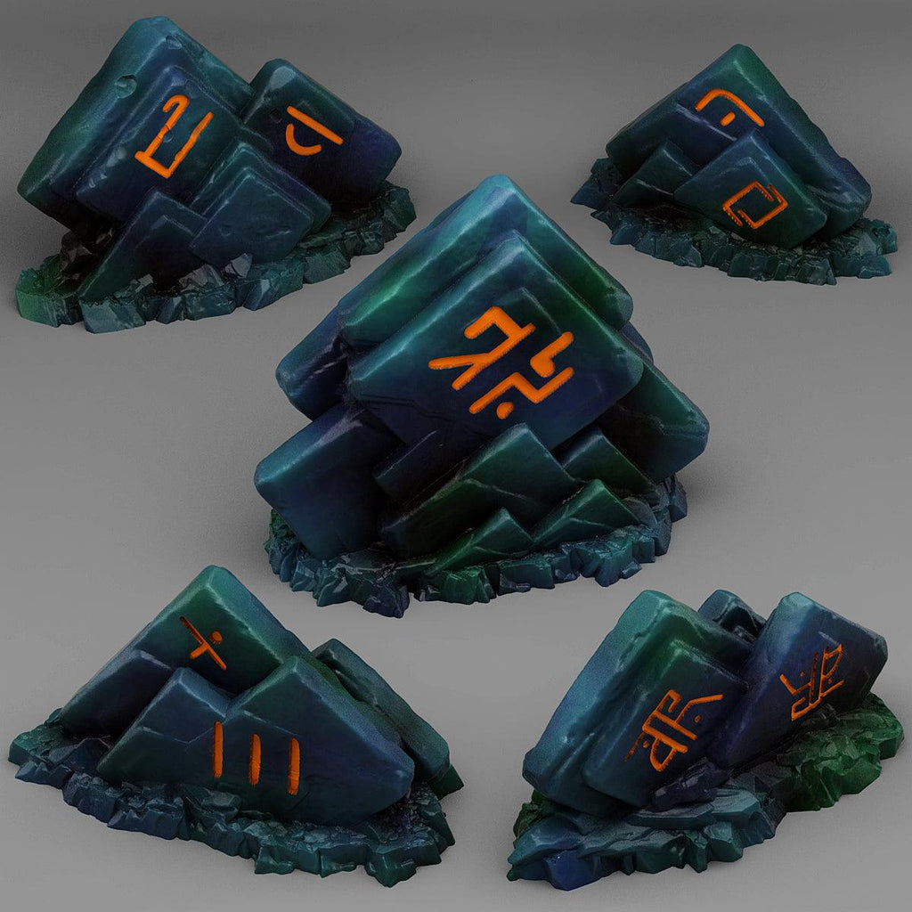 3D Printed Fantastic Plants and Rocks Magic Square Rocks 28mm - 32mm D&D Wargaming