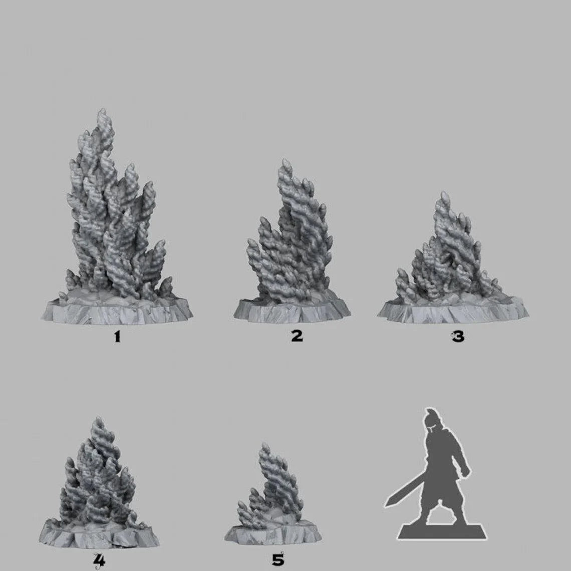3D Printed Fantastic Plants and Rocks Majestic Twisted Anemones 28mm - 32mm D&D Wargaming