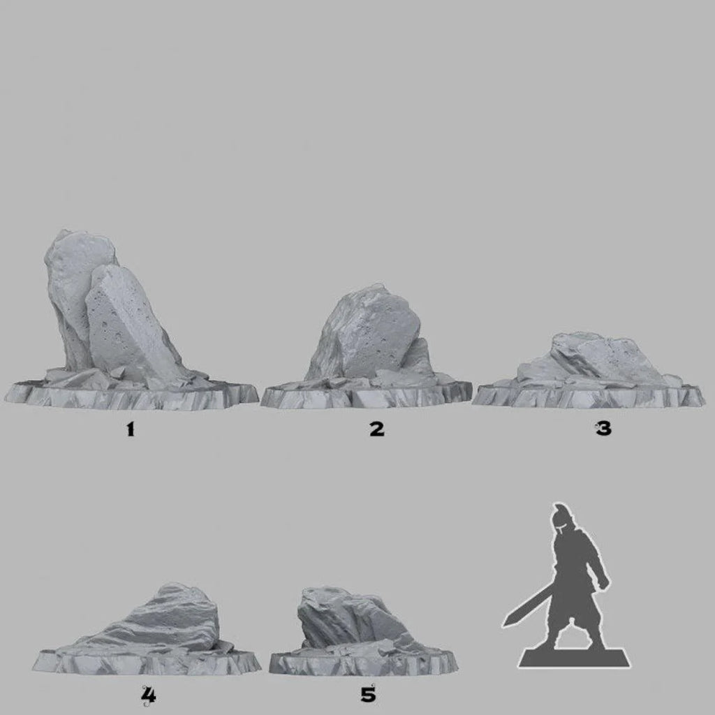 3D Printed Fantastic Plants and Rocks Maleficent Slates 28mm - 32mm D&D Wargaming