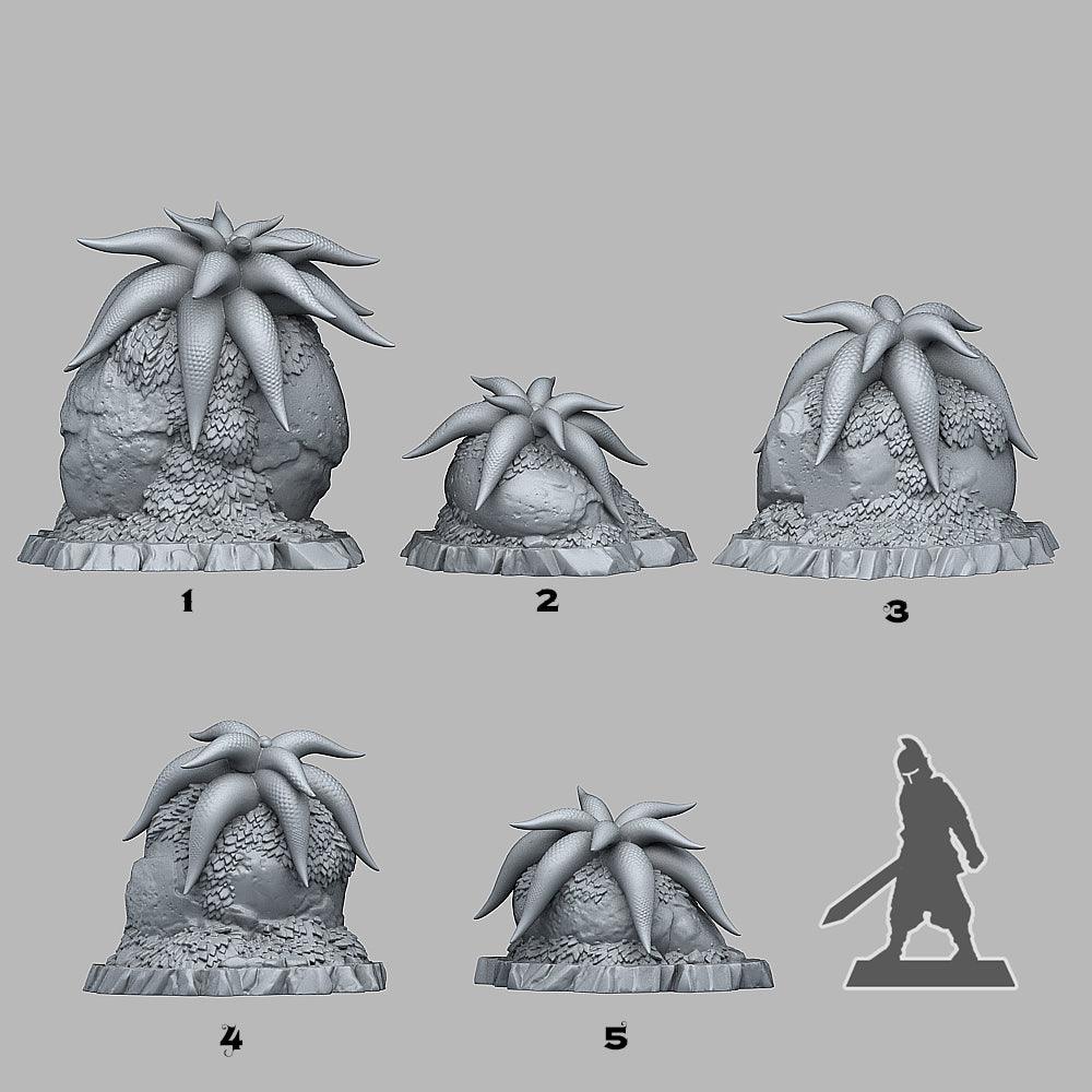3D Printed Fantastic Plants and Rocks Mysterious Starfish Flowers 28mm - 32mm D&D Wargaming
