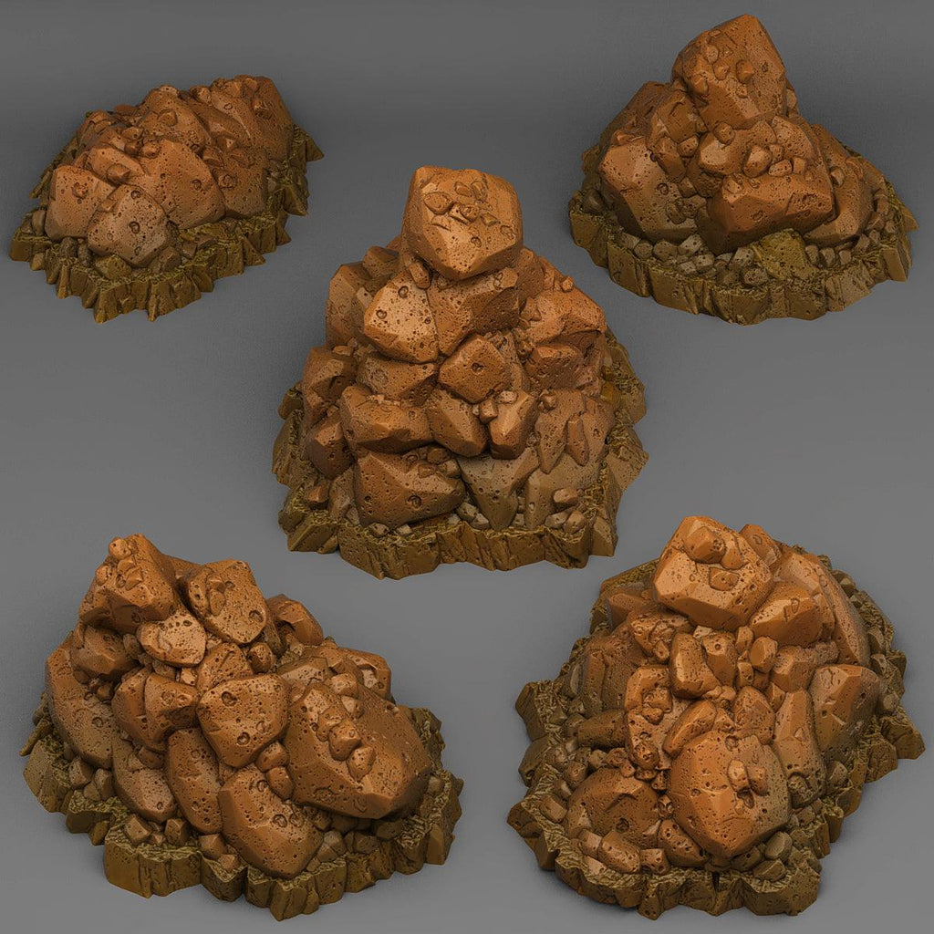 3D Printed Fantastic Plants and Rocks Natural Pile Of Rocks 28mm - 32mm D&D Wargaming
