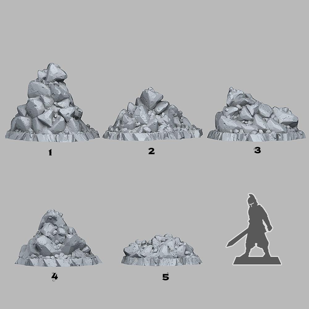 3D Printed Fantastic Plants and Rocks Natural Pile Of Rocks 28mm - 32mm D&D Wargaming