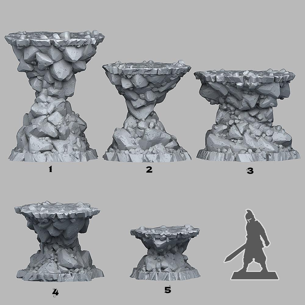 3D Printed Fantastic Plants and Rocks Natural Platform Stones 28mm - 32mm D&D Wargaming