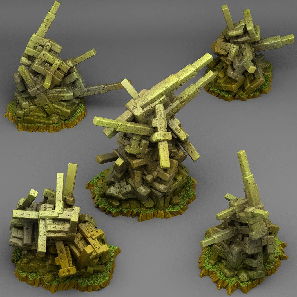 3D Printed Fantastic Plants and Rocks Natural Strap Stones 28mm - 32mm D&D Wargaming