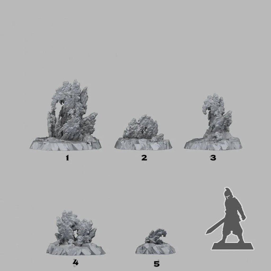 3D Printed Fantastic Plants and Rocks Neptunian Rocks 28mm - 32mm D&D Wargaming