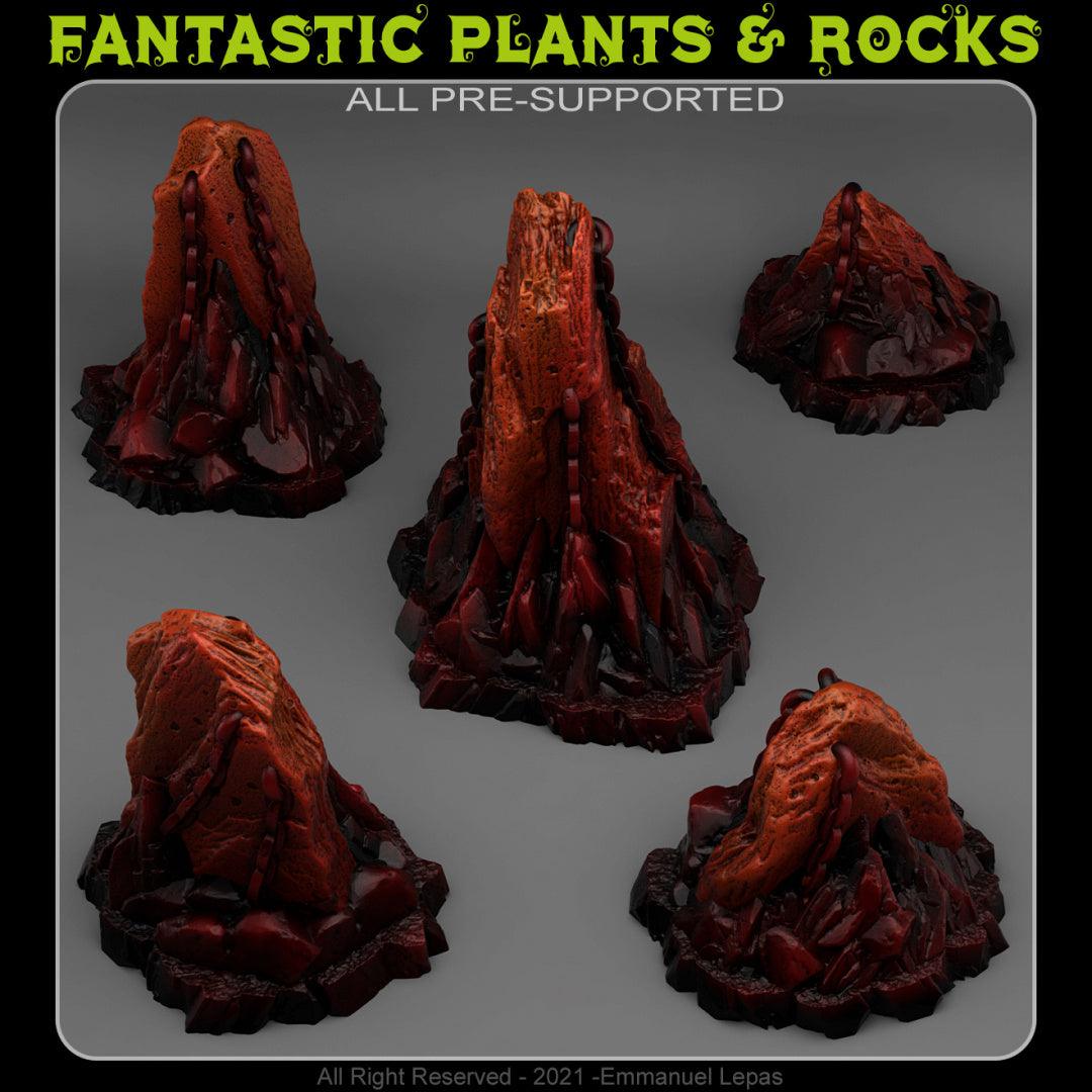 3D Printed Fantastic Plants and Rocks OLD HELL ROCKS 28mm - 32mm D&D Wargaming