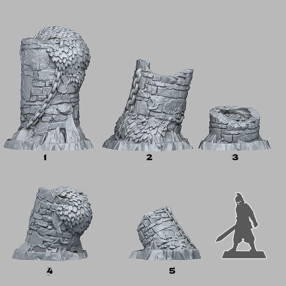 3D Printed Fantastic Plants and Rocks Overgrown Cisterns 28mm - 32mm D&D Wargaming