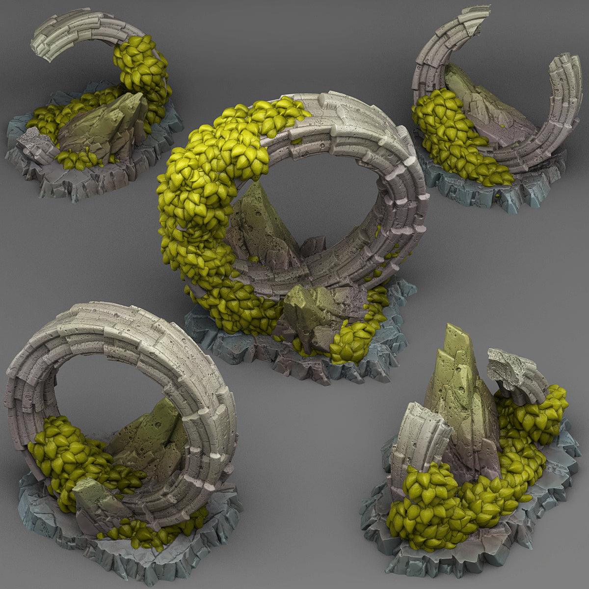 3D Printed Fantastic Plants and Rocks Pandora Ruins 28mm - 32mm D&D Wargaming