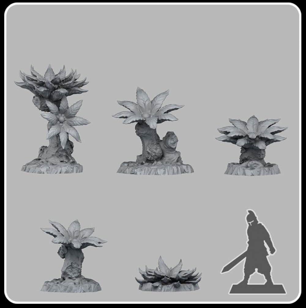 3D Printed Fantastic Plants and Rocks Pandora's Flowers 28mm - 32mm D&D Wargaming