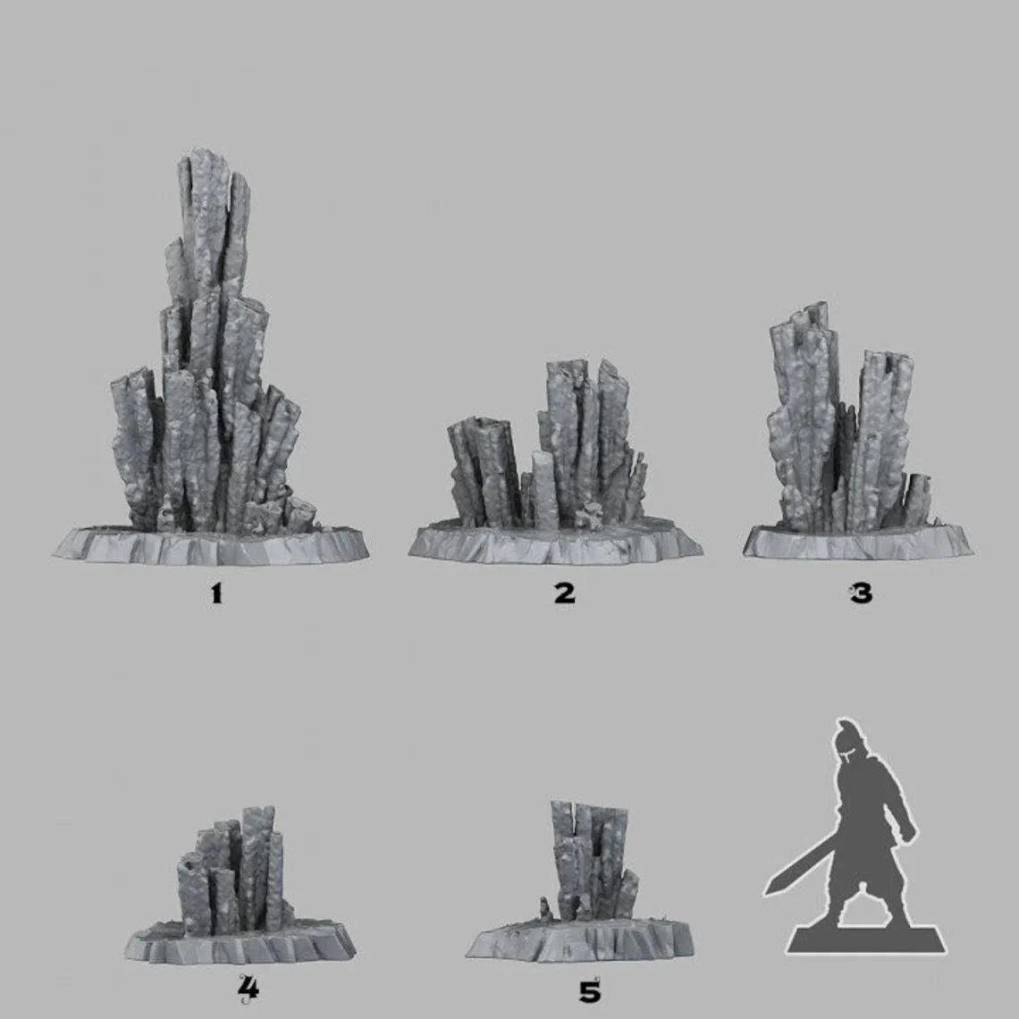 3D Printed Fantastic Plants and Rocks Parasites Stalagmites 28mm - 32mm D&D Wargaming