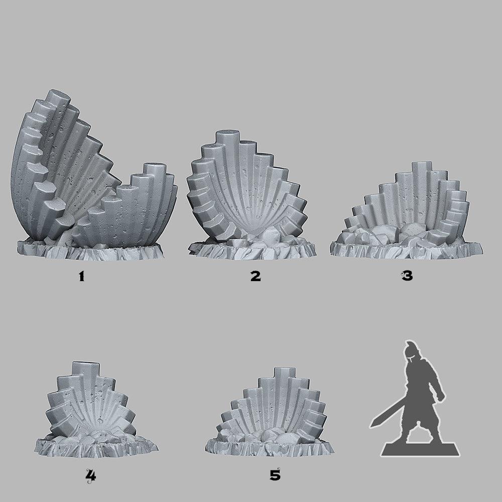 3D Printed Fantastic Plants and Rocks Pipe-organ Basalt 28mm - 32mm D&D Wargaming