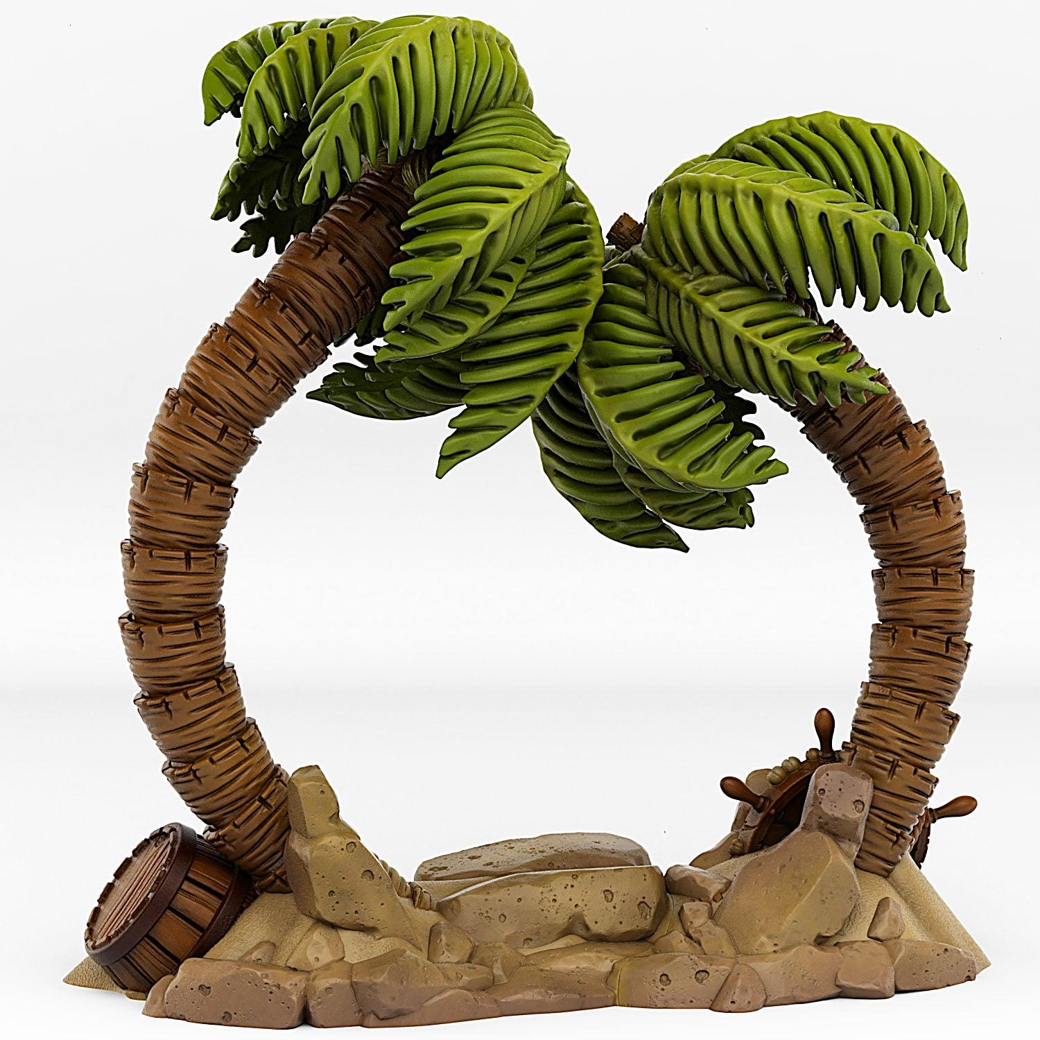 3D Printed Fantastic Plants and Rocks Pirate Island Portal With Its Pirate Skull Effect 28mm - 32mm D&D Wargaming