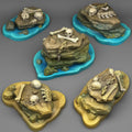 3D Printed Fantastic Plants and Rocks Pirates Stones 28mm - 32mm D&D Wargaming