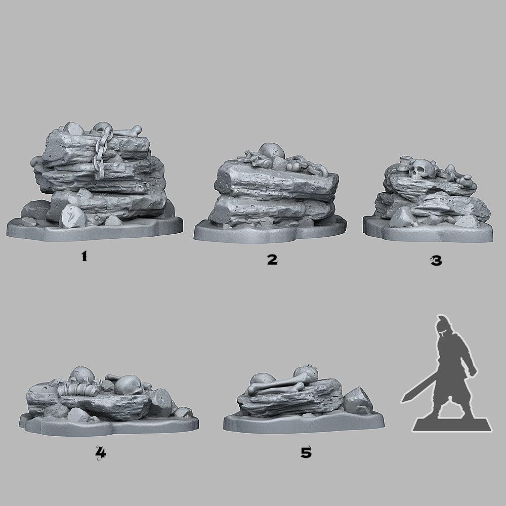 3D Printed Fantastic Plants and Rocks Pirates Stones 28mm - 32mm D&D Wargaming
