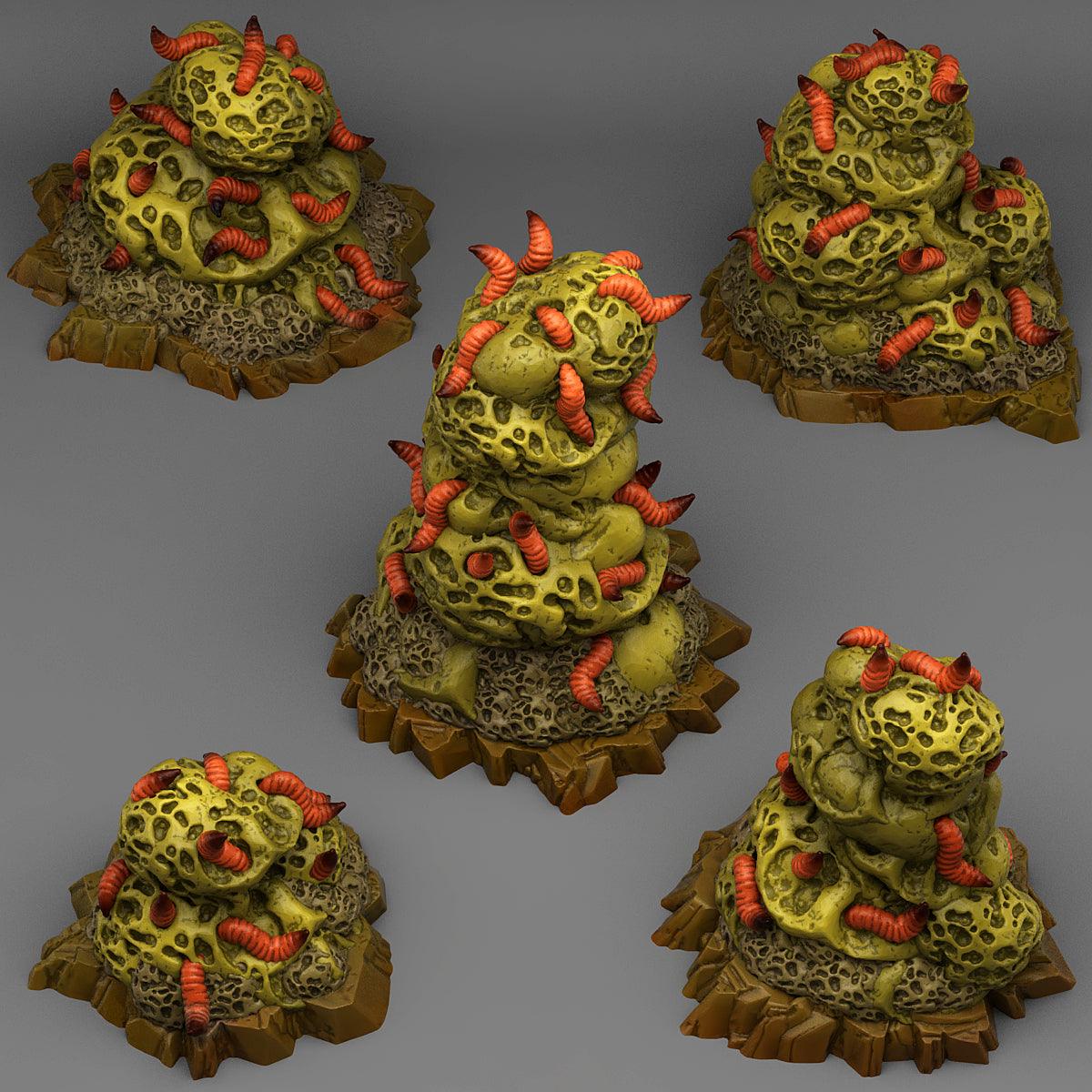 3D Printed Fantastic Plants and Rocks Plague Rocks 28mm - 32mm D&D Wargaming