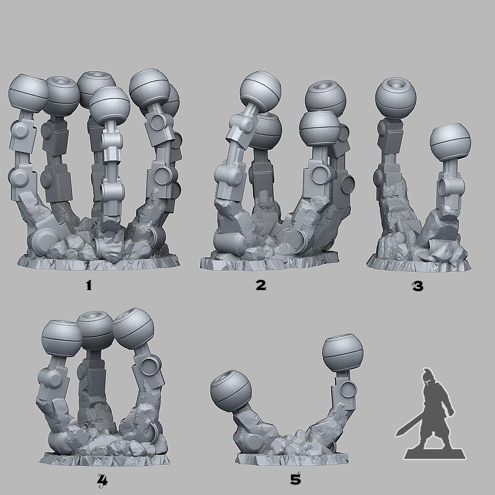 3D Printed Fantastic Plants and Rocks Robotic Eyes Plants 28mm - 32mm D&D Wargaming
