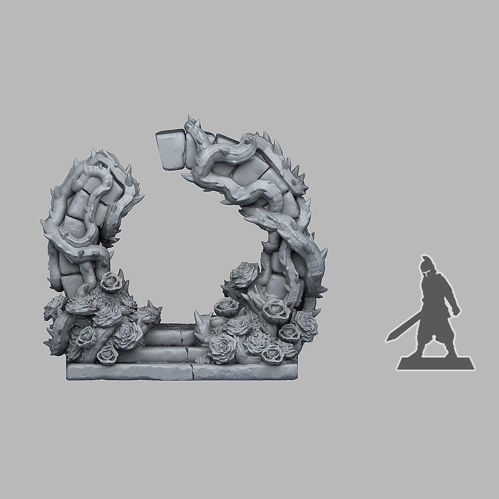 3D Printed Fantastic Plants and Rocks Rose Portal 28mm - 32mm D&D Wargaming