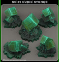 3D Printed Fantastic Plants and Rocks Scifi Cubic Stones 28mm - 32mm D&D Wargaming