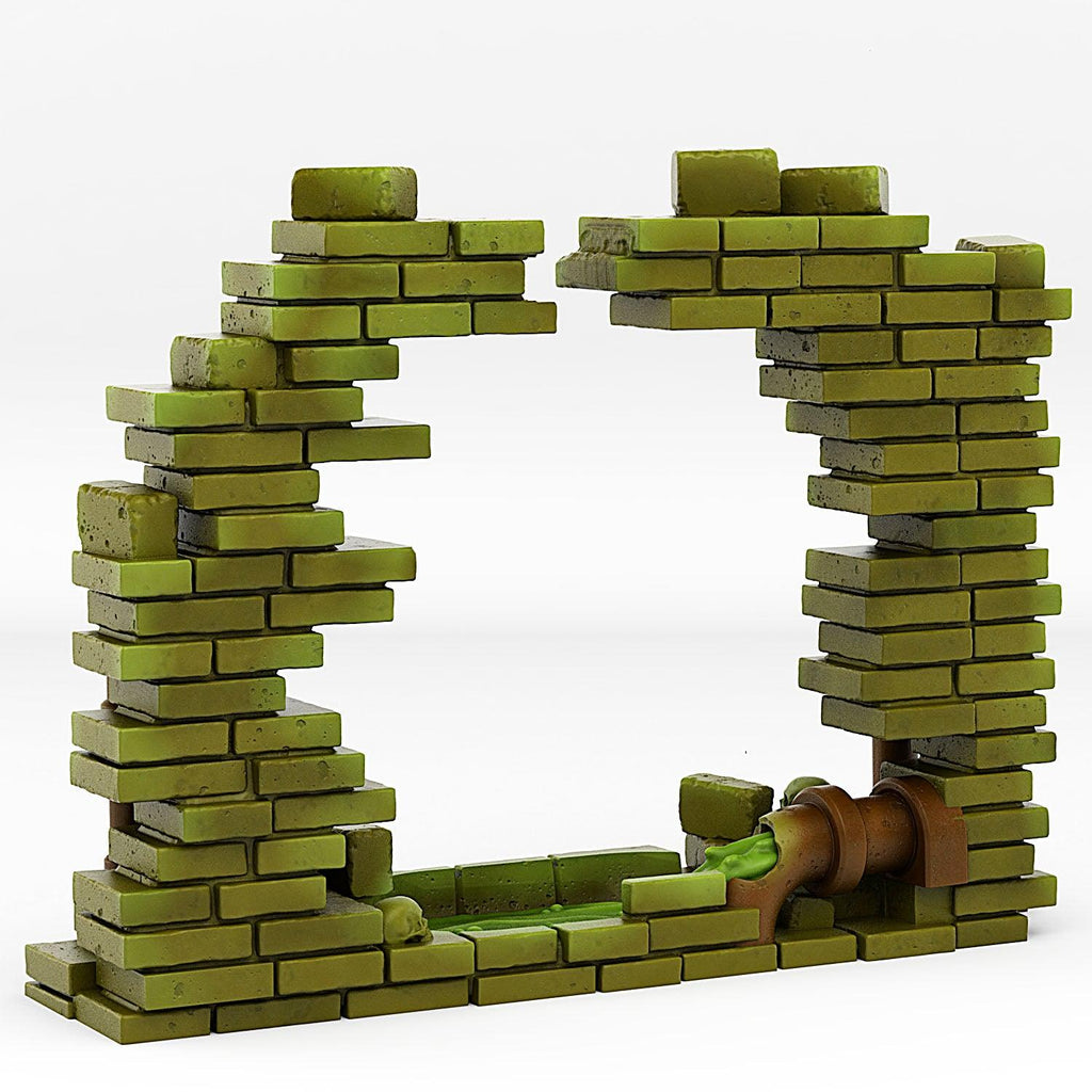 3D Printed Fantastic Plants and Rocks  Sewer Portal With Its Toxic Liquid Effect 28mm - 32mm D&D Wargaming