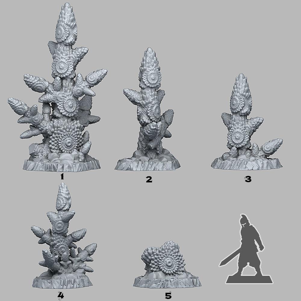 3D Printed Fantastic Plants and Rocks Shield Cactus 28mm - 32mm D&D Wargaming