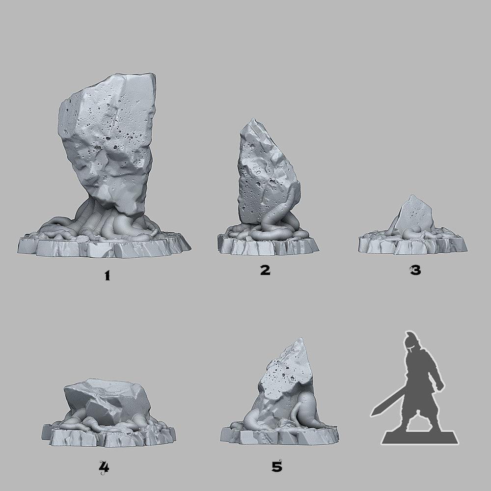 3D Printed Fantastic Plants and Rocks Squidstones 28mm - 32mm D&D Wargaming