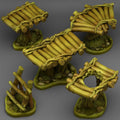 3D Printed Fantastic Plants and Rocks Swamp Modular Bridges 28mm - 32mm D&D Wargaming