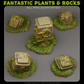3D Printed Fantastic Plants and Rocks TROPICAL RUINS 28mm - 32mm D&D Wargaming
