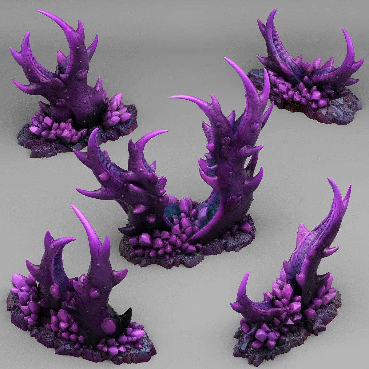 3D Printed Fantastic Plants and Rocks Underdark Claws Plants 28mm - 32mm D&D Wargaming