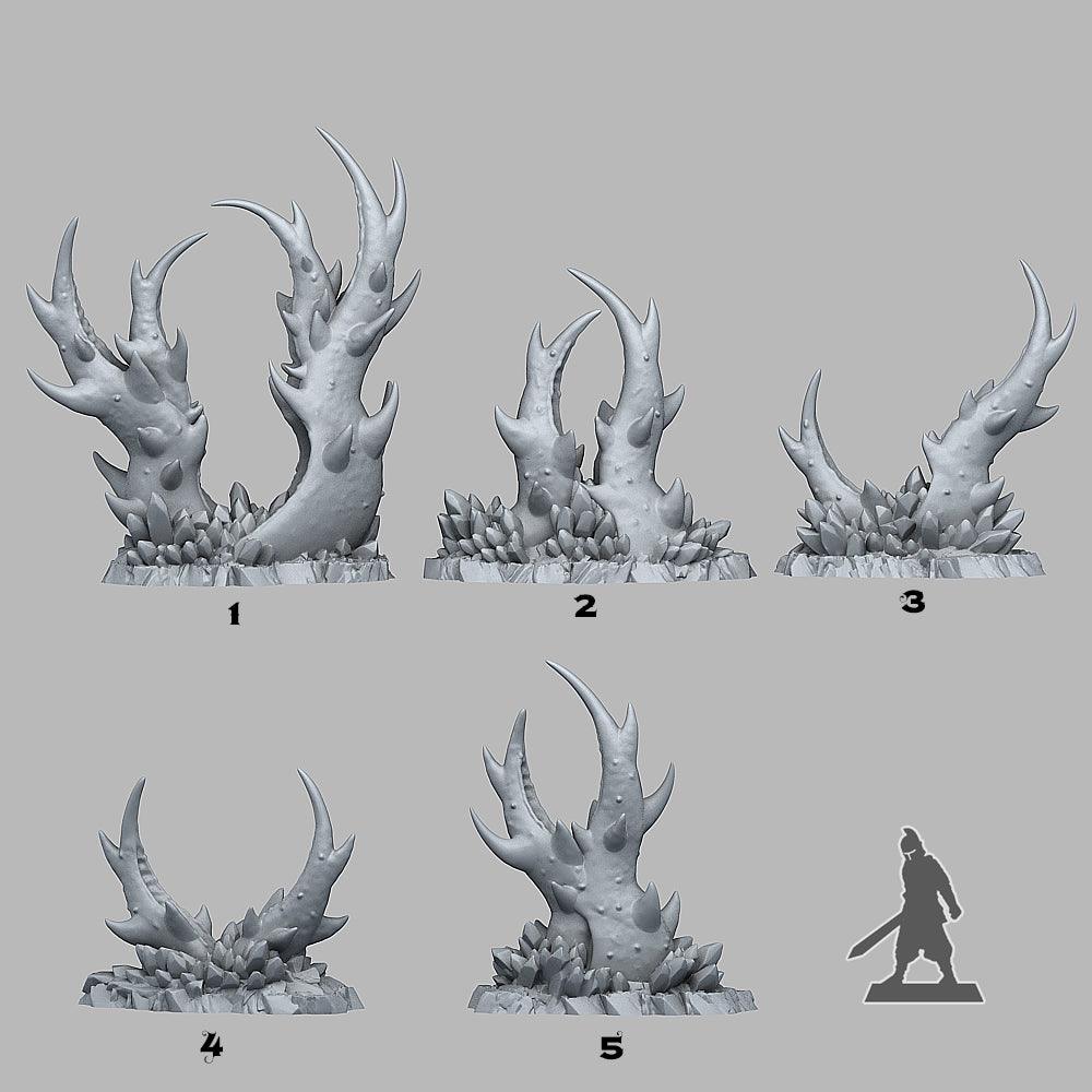 3D Printed Fantastic Plants and Rocks Underdark Claws Plants 28mm - 32mm D&D Wargaming