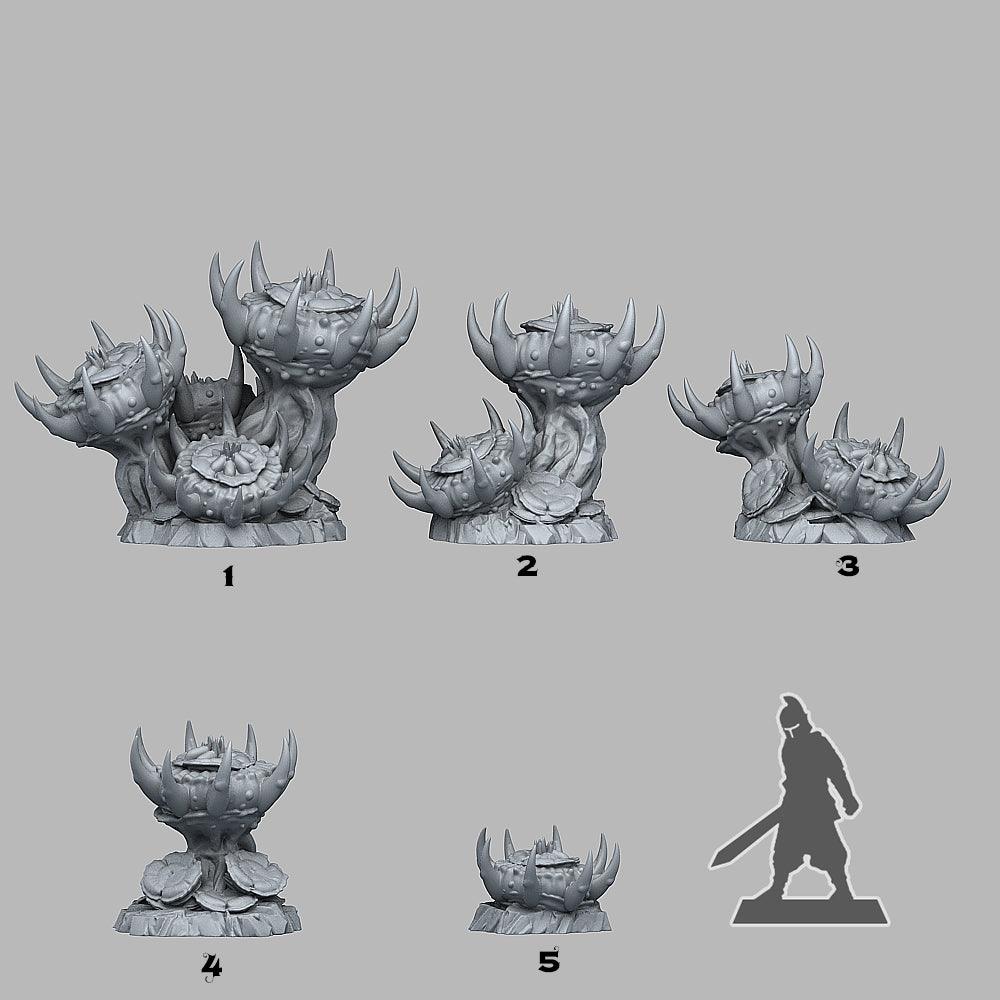 3D Printed Fantastic Plants and Rocks Underdark Flowers 28mm - 32mm D&D Wargaming