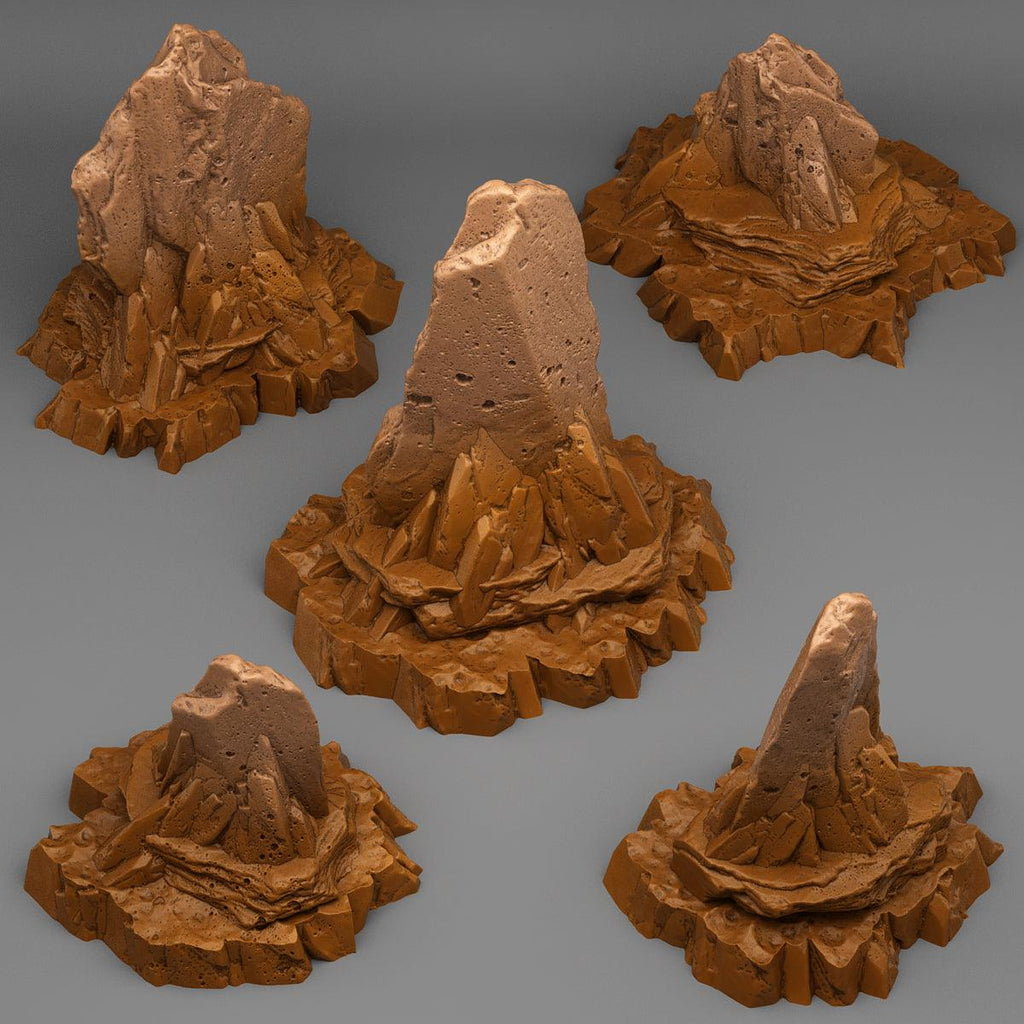 3D Printed Fantastic Plants and Rocks Wasteland Shale 28mm - 32mm D&D Wargaming