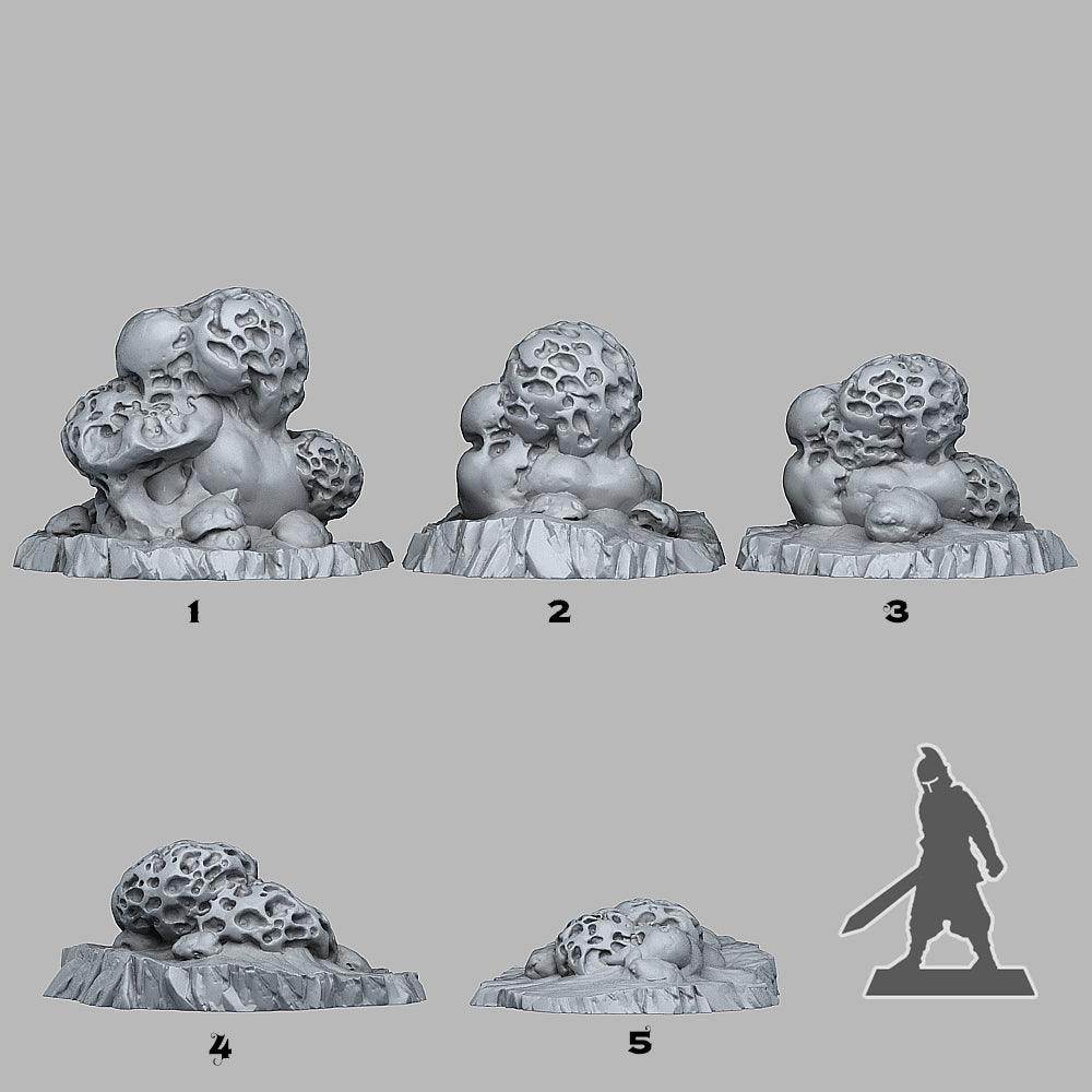 3D Printed Fantastic Plants and Rocks Wormhole Mushrooms 28mm - 32mm D&D Wargaming
