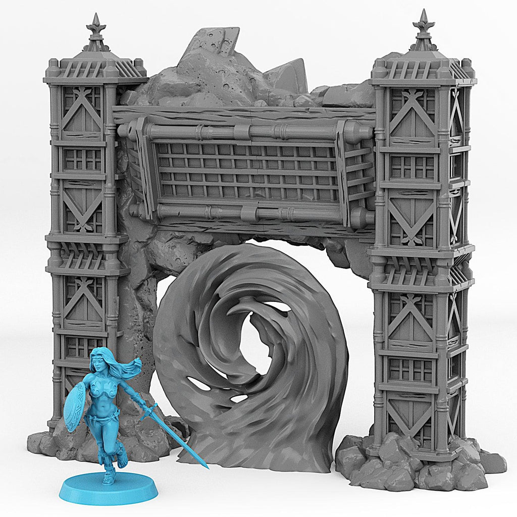 3D Printed Fantastic Portals and Effects Ancient Asian Temple Portal 28mm - 32mm D&D Wargaming