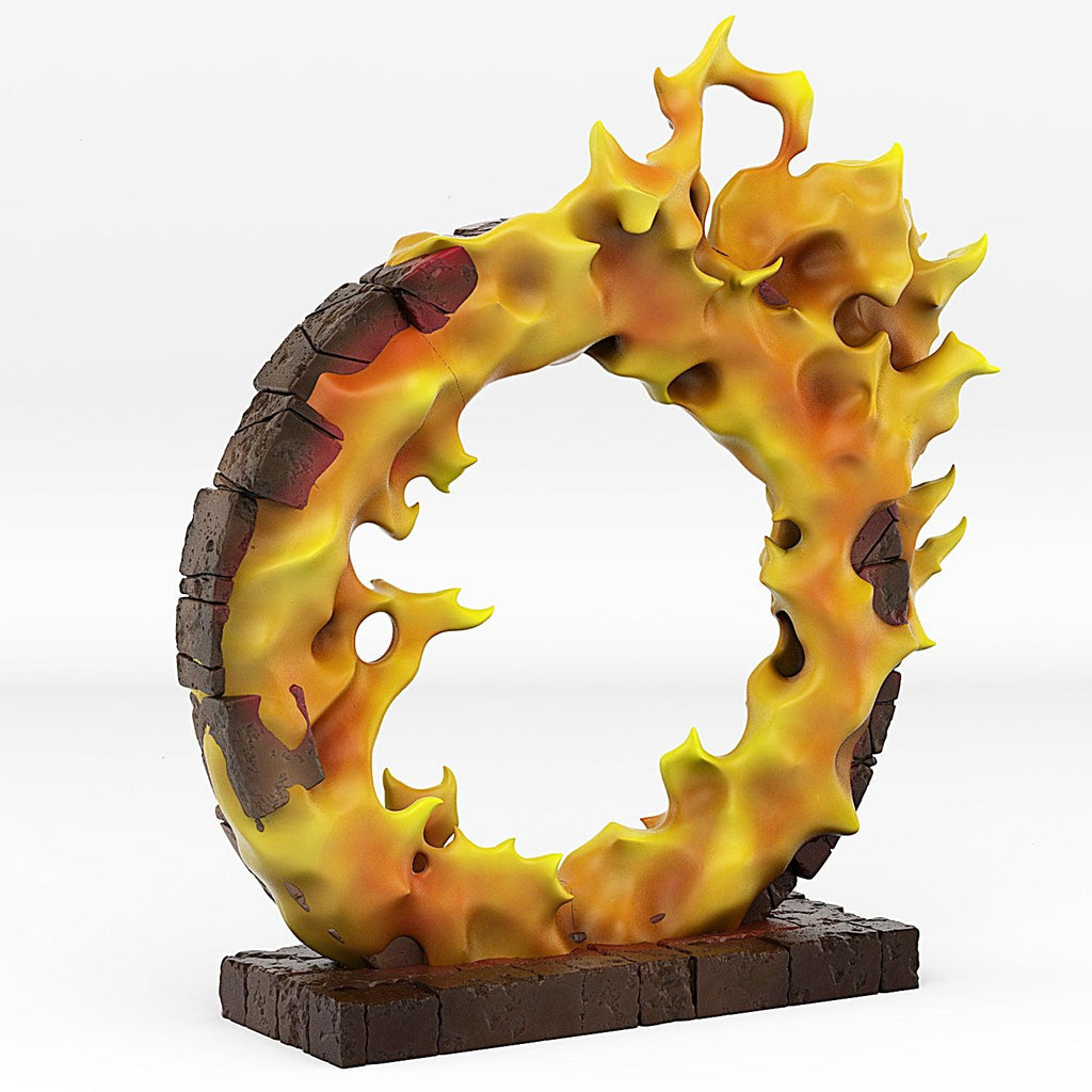 3D Printed Fantastic Portals and Effects Fire Elemental Portal 28mm - 32mm D&D Wargaming