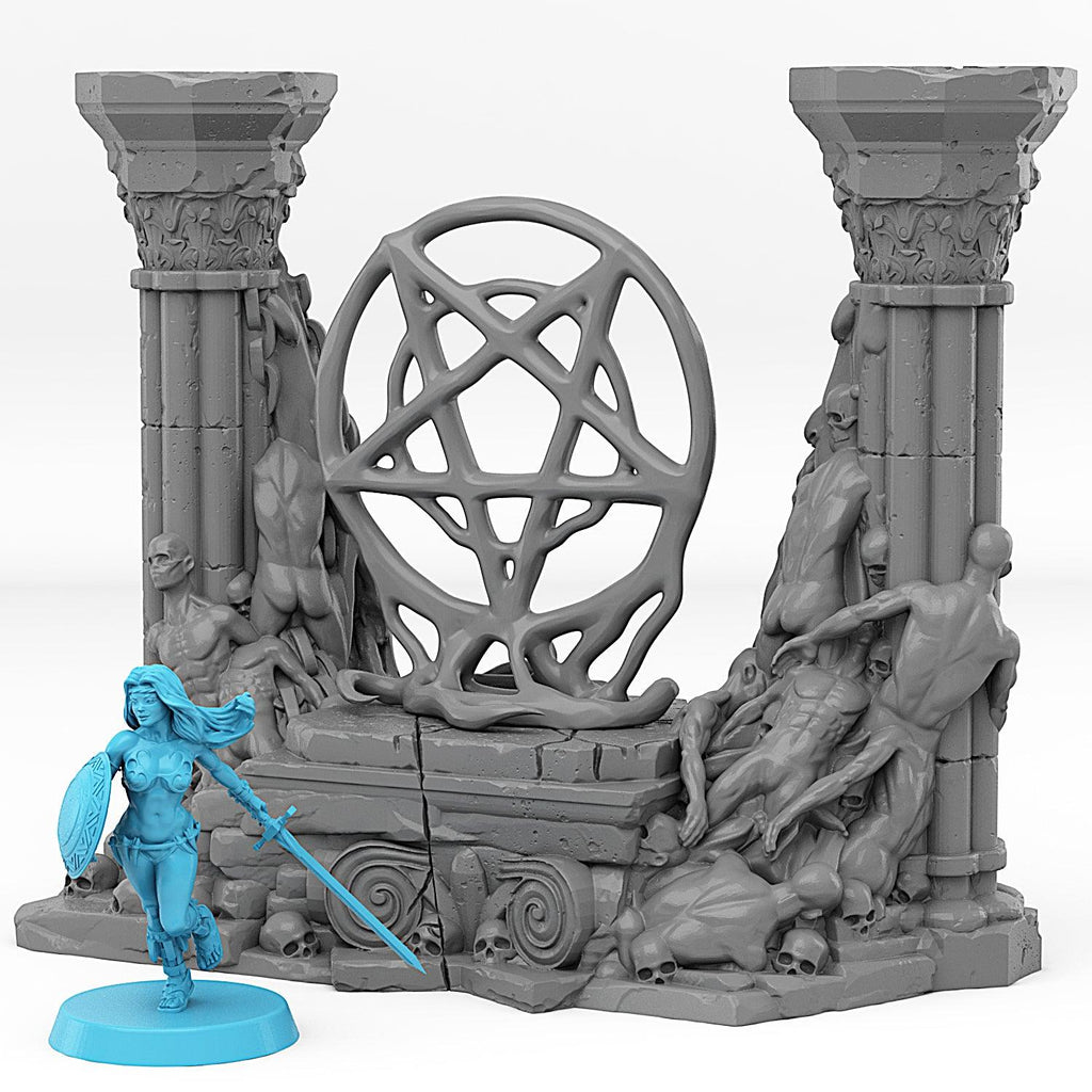 3D Printed Fantastic Portals and Effects Hell Portal 28mm - 32mm D&D Wargaming