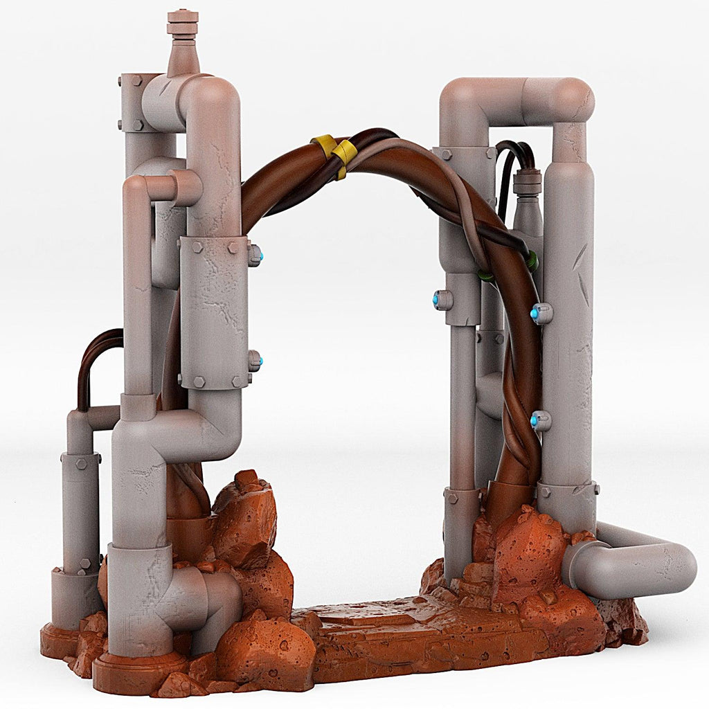 3D Printed Fantastic Portals and Effects Martian Pipes Portal 28mm - 32mm D&D Wargaming
