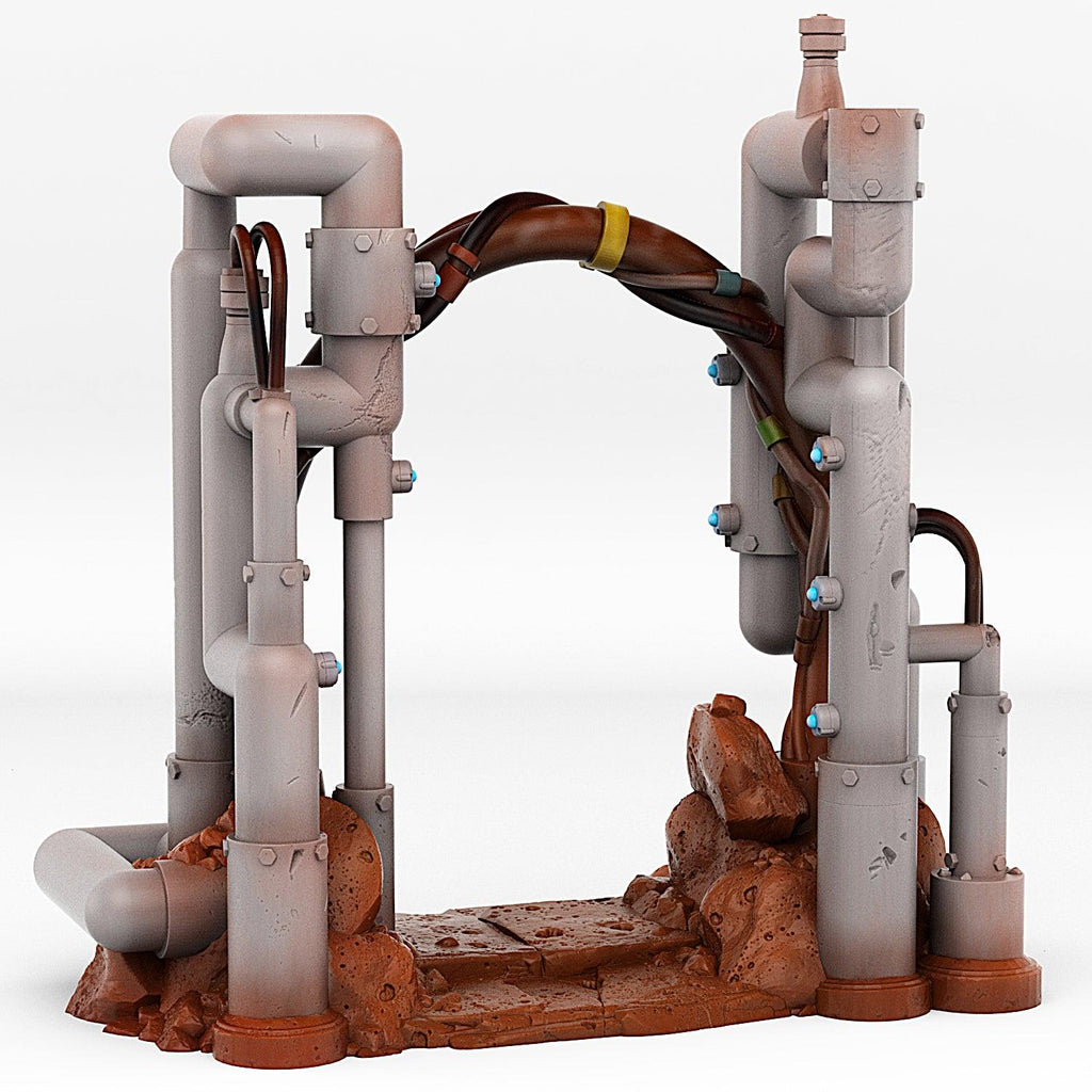 3D Printed Fantastic Portals and Effects Martian Pipes Portal 28mm - 32mm D&D Wargaming