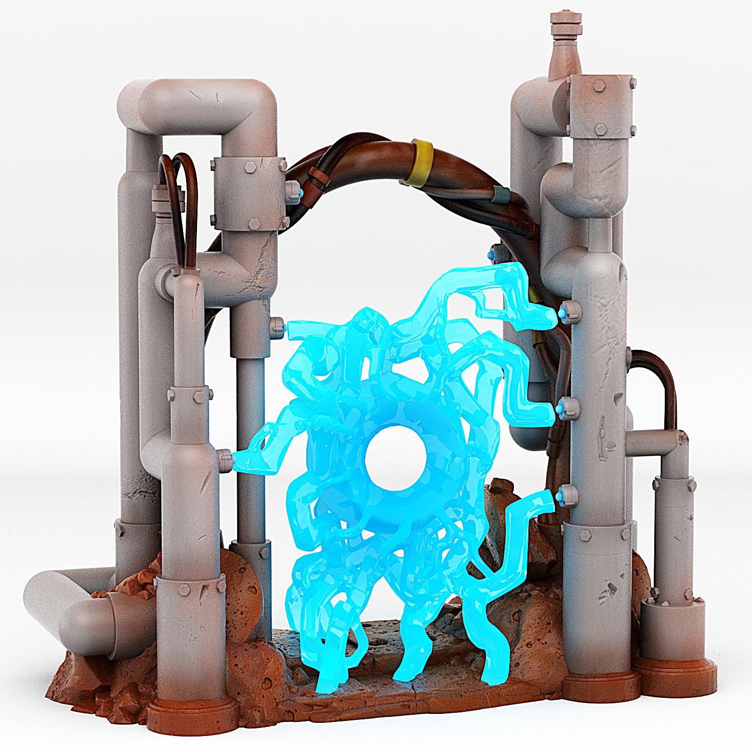 3D Printed Fantastic Portals and Effects Martian Pipes Portal 28mm - 32mm D&D Wargaming
