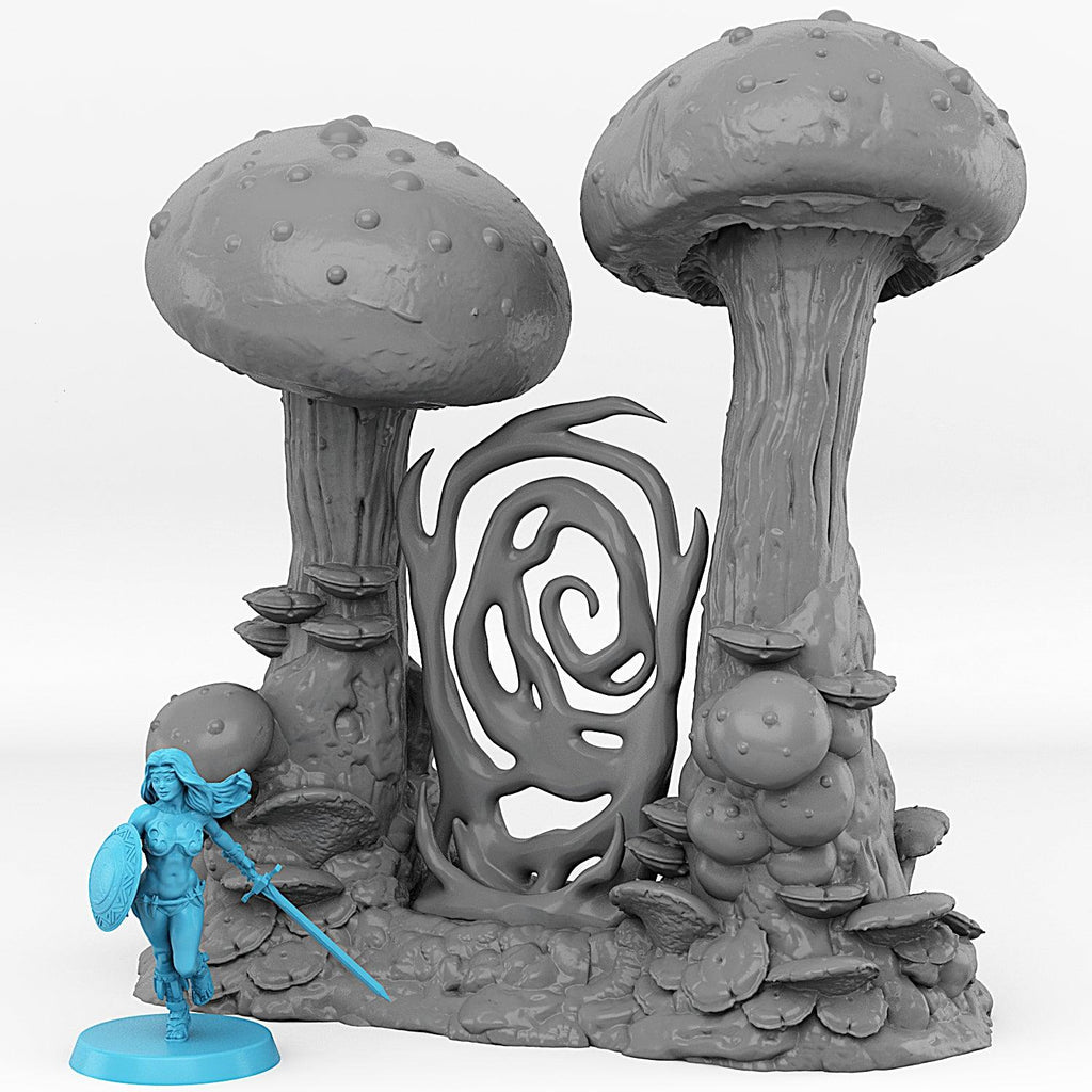 3D Printed Fantastic Portals and Effects Mushrooms Portal 28mm - 32mm D&D Wargaming