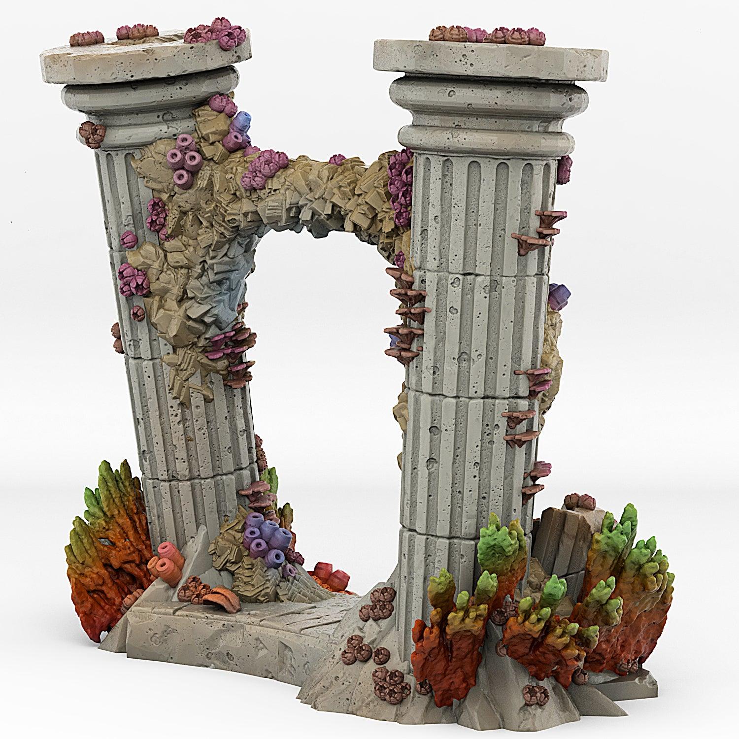 3D Printed Fantastic Portals and Effects Underwater Temple Portal 28mm - 32mm D&D Wargaming