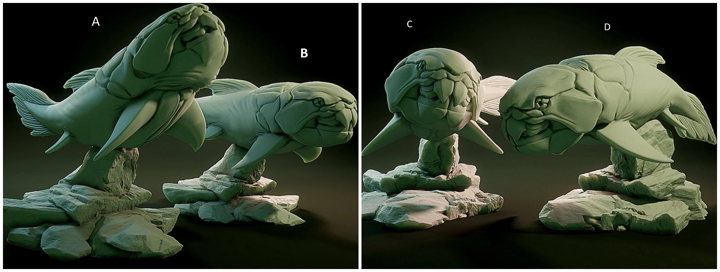 3D Printed Nafarrate Dunkleosteus Lovecraftian Bestiary 28 32 mm D&D