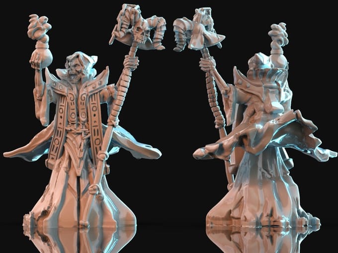 3D Printed Nafarrate Lich Bestiary Vol. 1 Bestiary Creatures Volume 1 28mm 32mm D&D
