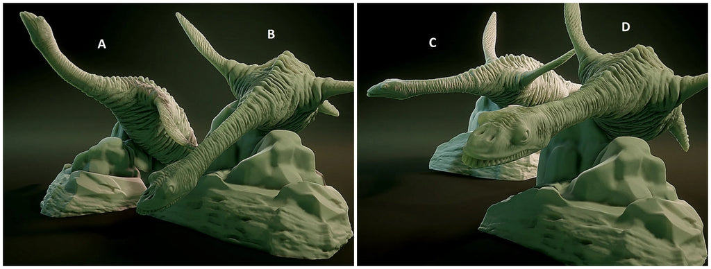 3D Printed Nafarrate Plesiosaurus Lovecraftian Bestiary 28 32 mm D&D