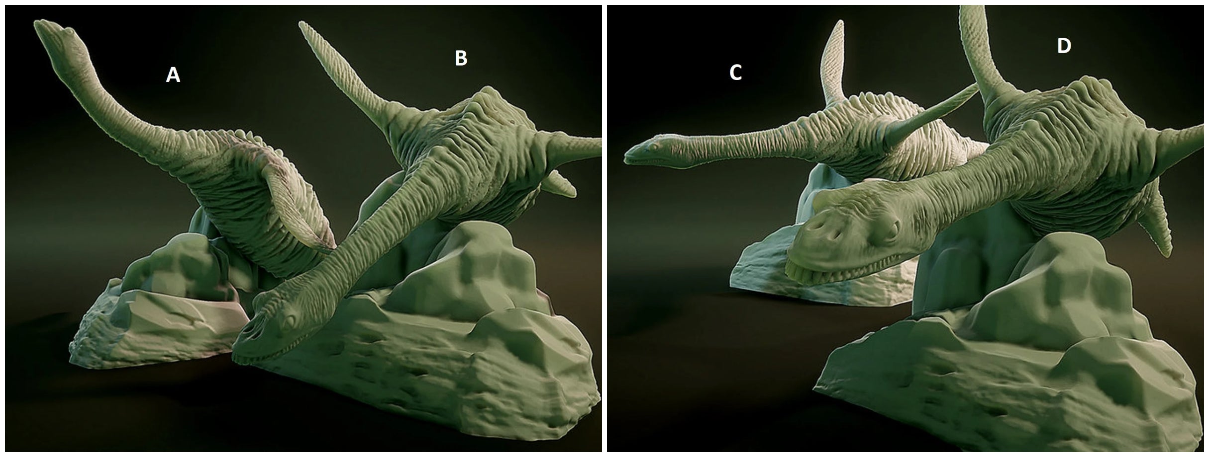 3D Printed Nafarrate Plesiosaurus Lovecraftian Bestiary 28 32 mm D&D
