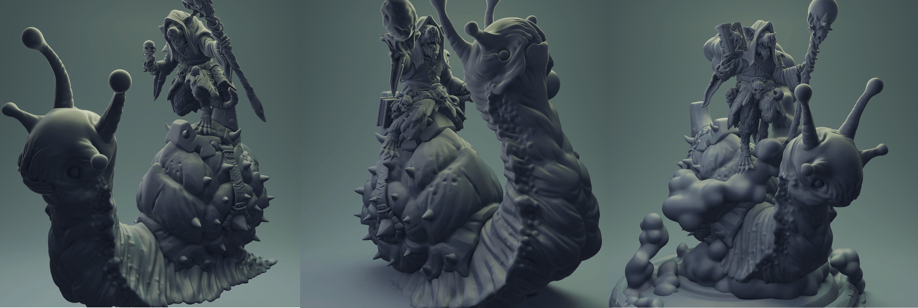 3D Printed Nafarrate Rats Army Rat Riding Snail Set 28mm 32mm D&D