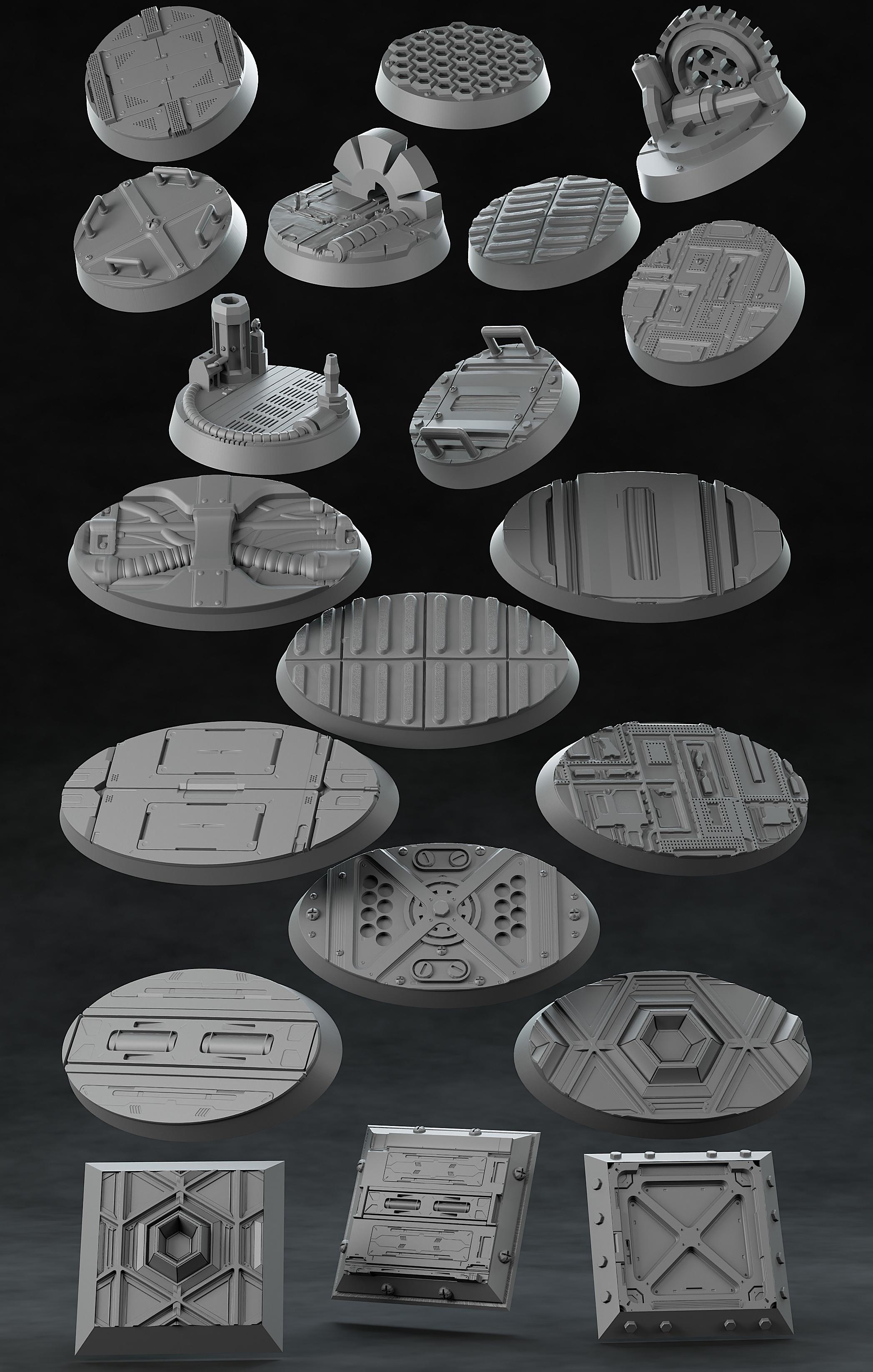 3D Printed Nafarrate Space Orc Bases Set Space Orcs 28 32 mm D&D