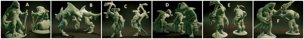 3D Printed Nafarrate Wereshark Lovecraftian Bestiary 28 32 mm D&D