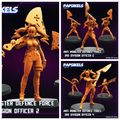 3D Printed Papsikels Anti Monster Defence Force 3rd Division Officer Nov 2024 Cyberpunk 28mm 32mm